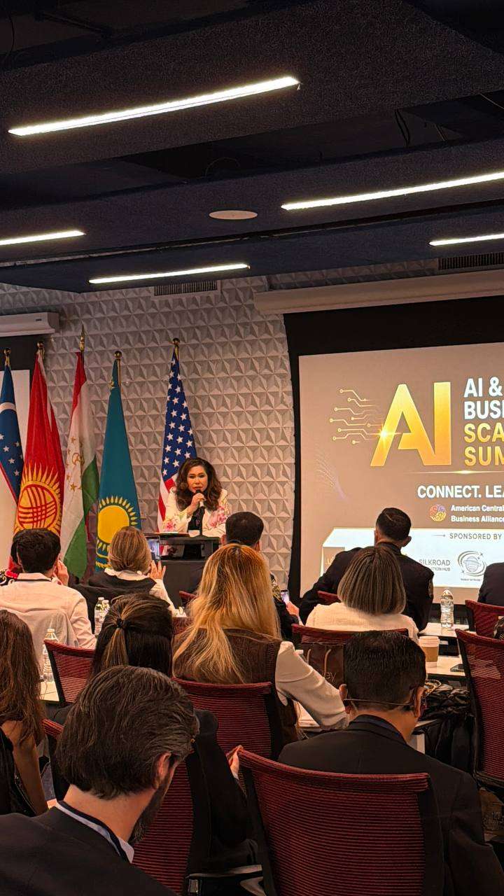 Audience watching a presentation at a business summit